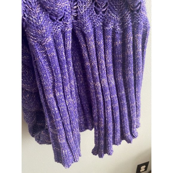 Mermaid Knit Blanket Tail Scalloped Crochet Purple - Picture 4 of 5